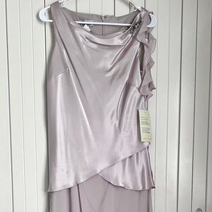 Patra Champagne Color Sleeveless Evening Dress with Scarf from Lord & Tylor